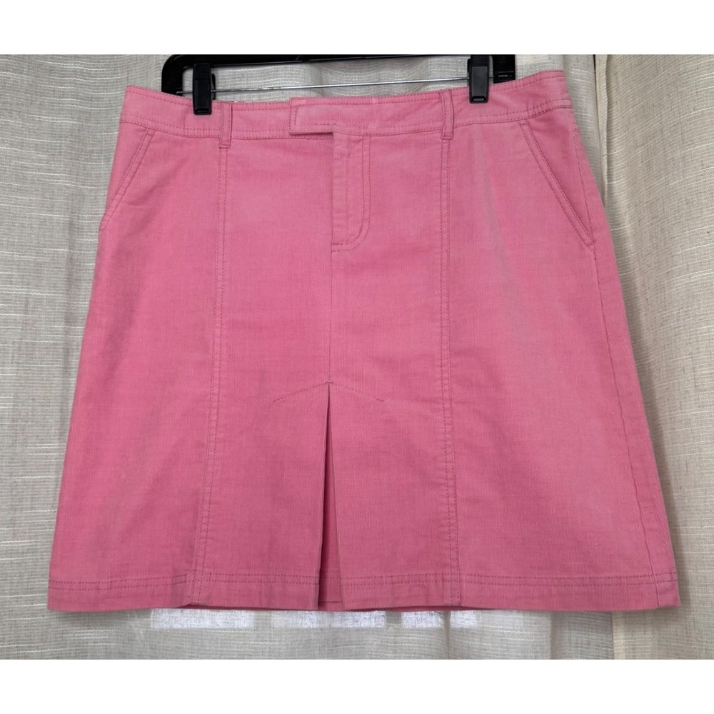Vintage Lilly‎ Pulitzer Pink Corduroy Skirt Front Pleat Pockets Women's Size 10
